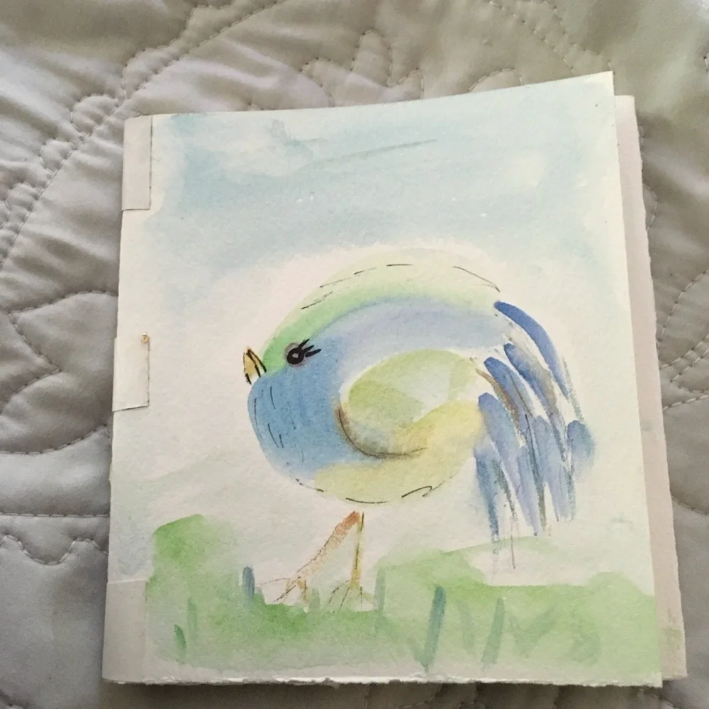 Handmade Watercolor Journal Sketchbook Bird Cover